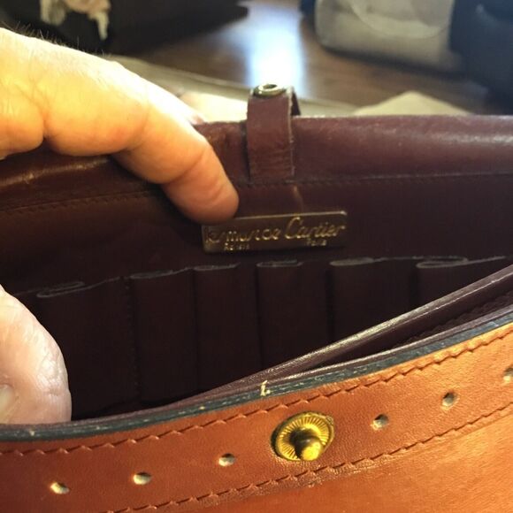 MustDe Cartier Classic Luxury Burgundy Leather Crossbody Bag Good Used Condition - Picture 14 of 16